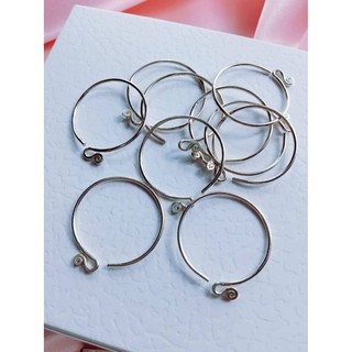 ก้านต่างหูกลม เงินแท้ผ925 ขาเกี่ยวต่างหูแบบกลม silver ring earring hook,ต่างหูแบบห่วง,อะไหล่ต่างหูเงิน,ก้านต่างหู