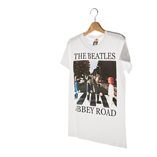 เสื้อยืดพิมพ์ลายINDEEZ : เสื้อยืดสีขาว พิมพ์ลาย The Beatles