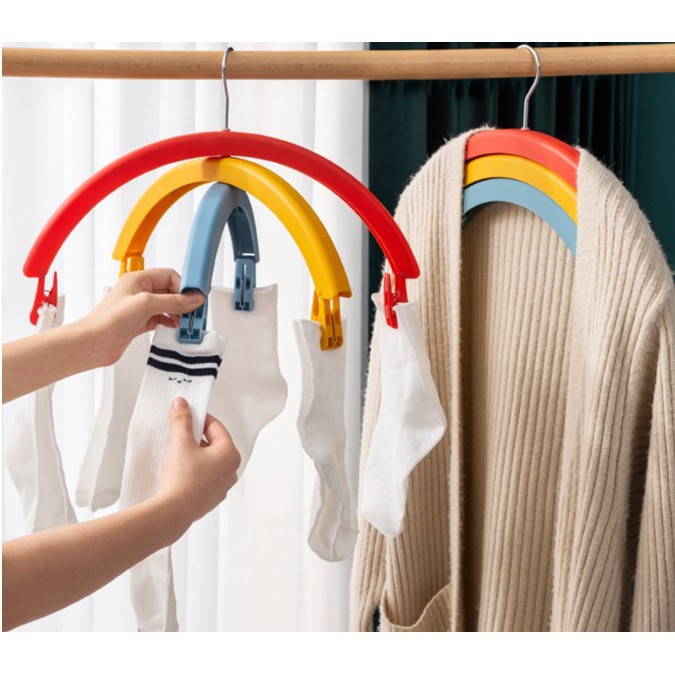 SAVELIVING Multi-functional Cloth shirt pants Hanger Rainbow Rotation