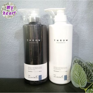 Throw Shampoo Moist 600 ml/Throw Treatment Moist 570 g แชมพู ทรีทเม้นท์ สำหรับผมทำสี และแห้งเสีย เหมาะกับผมเส้นใหญ่