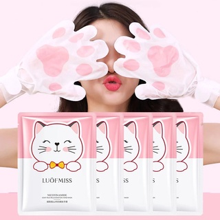 1 Pair Niacinamide Goat Milk Rejuvenation Moisturizing Whitening Callus Cuticle Cat Hand Mask / Feet Mask