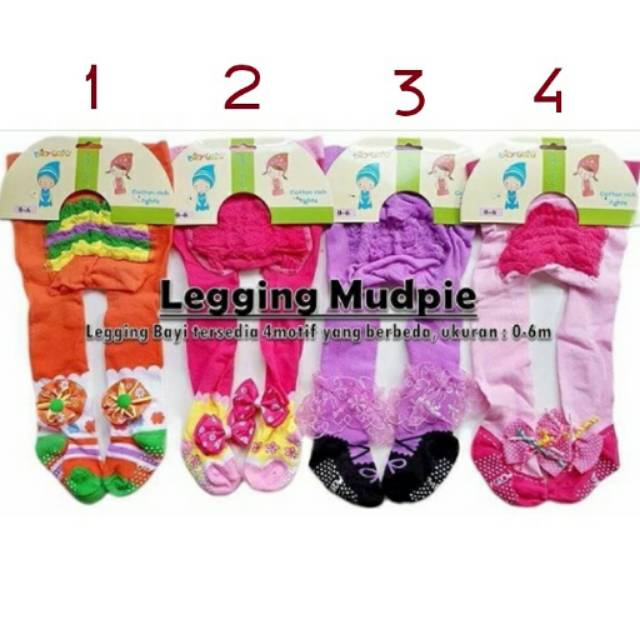 กางเกงเลกกิ้งลูกไม้ Mudpie/เลกกิ้งเด็ก