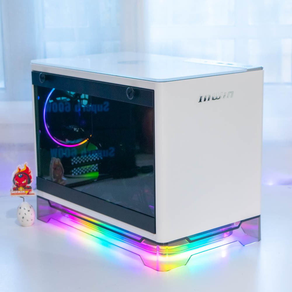 A1 Plus white + PSU Gold + Wireless charger + 2 argb Fan ITX Tickled INWIN