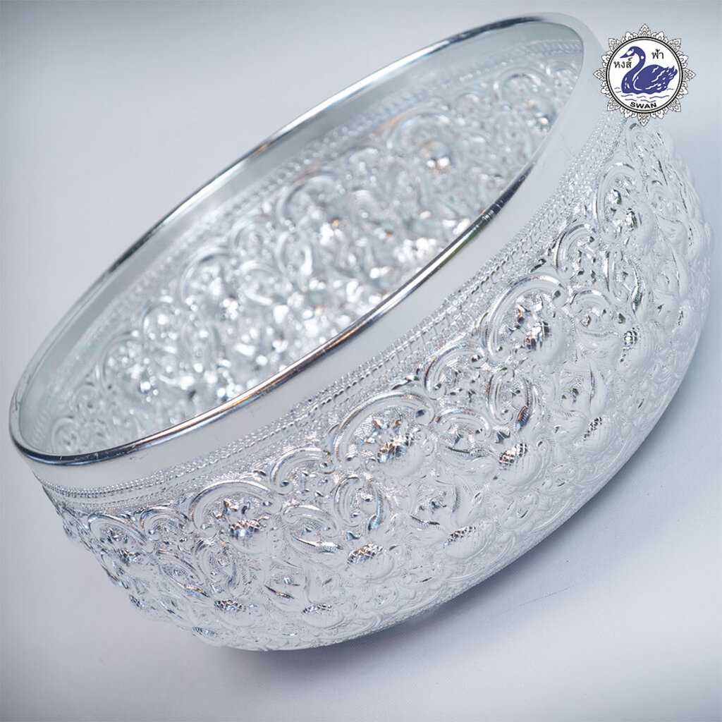 ขันน้ำ ลายตะวัน 26ซม. (เงิน) อลูมิเนียม คุณภาพดี สีไม่ลอก ไม่ดำ 100% ให้แทนเครื่องเงินได้ ขันเงิน ขันทอง - รูปที่ 2