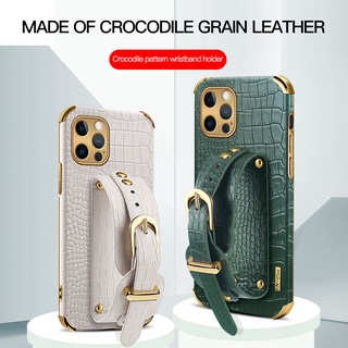 Xiaomi Mi 11 Poco F3 Poco M3 10S 11 Ultra 11 Lite 11 Pro 10T Luxury Shockproof Soft Crocodile Pattern Leather Wrist Strap Phone Case