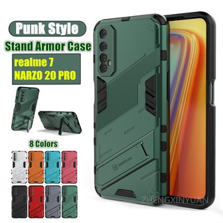 เคสโทรศัพท์มือถือ Realme7 Pro Realme7Pro Narzo 20PRO Case Punk Stlye TPU Soft Rubber Armor Bracket Cover เคสกันกระแทก มีขาตั้งได้ เคสแข็ง Realme 7 Pro Phone Case