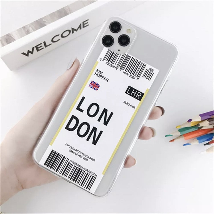 Casecity.bkk เคสไอโฟน 11 ลายตั๋วเครื่องบิน เคสซิลิโคนลายตั๋วเครื่องบิน London iPhone 11 Case Stickerler เคสลาย casetify