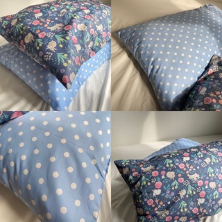 พร้อมส่ง ⛅️🧸PILLOW CASE🧵 ปลอกหมอน ปลอกหมอนลายกระต่าย สีกรม ปลอกหมอนลายจุด