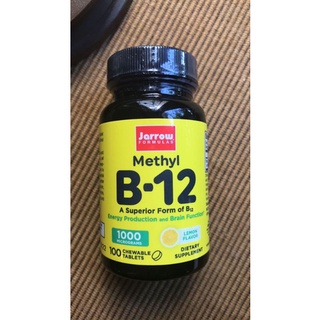 วิตามิน Jarrow Formulas, Methyl B-12, Lemon Flavor,1000 mcg, 100 Lozenges เม็ดอม รสเลม่อน