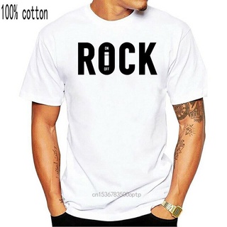 Simple Style Cheap White Tops Tees Rock On/Off Pure Cotton Crewneck Men T-Shirt Cool Mens Print  เสื้อยืดผ้าฝ้าย