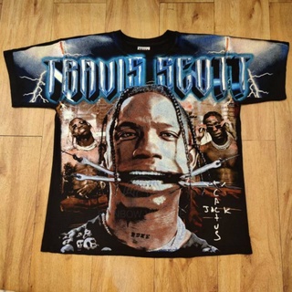 TRAVIS SCOTT RAPPER HIPHOP BOOTLEG OVERPRINT เสื้อวง เสื้อทัวร์