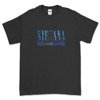 เสื้อยืดคอกลมเสื้อยืด ลาย Nirvana NEVERMIND FONT BANDS-4XL