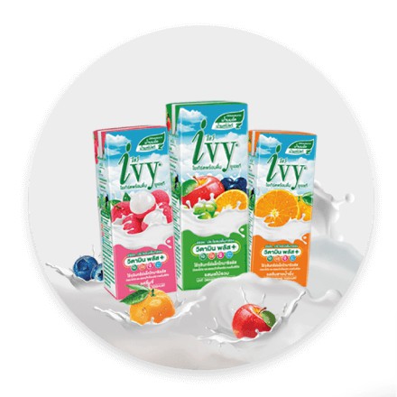 Ivy ไอวี่ นมเปรี้ยวพร้อมดื่ม ยูเอชที รสผลไม้ 180 มล. แพ็ค 4 กล่อง