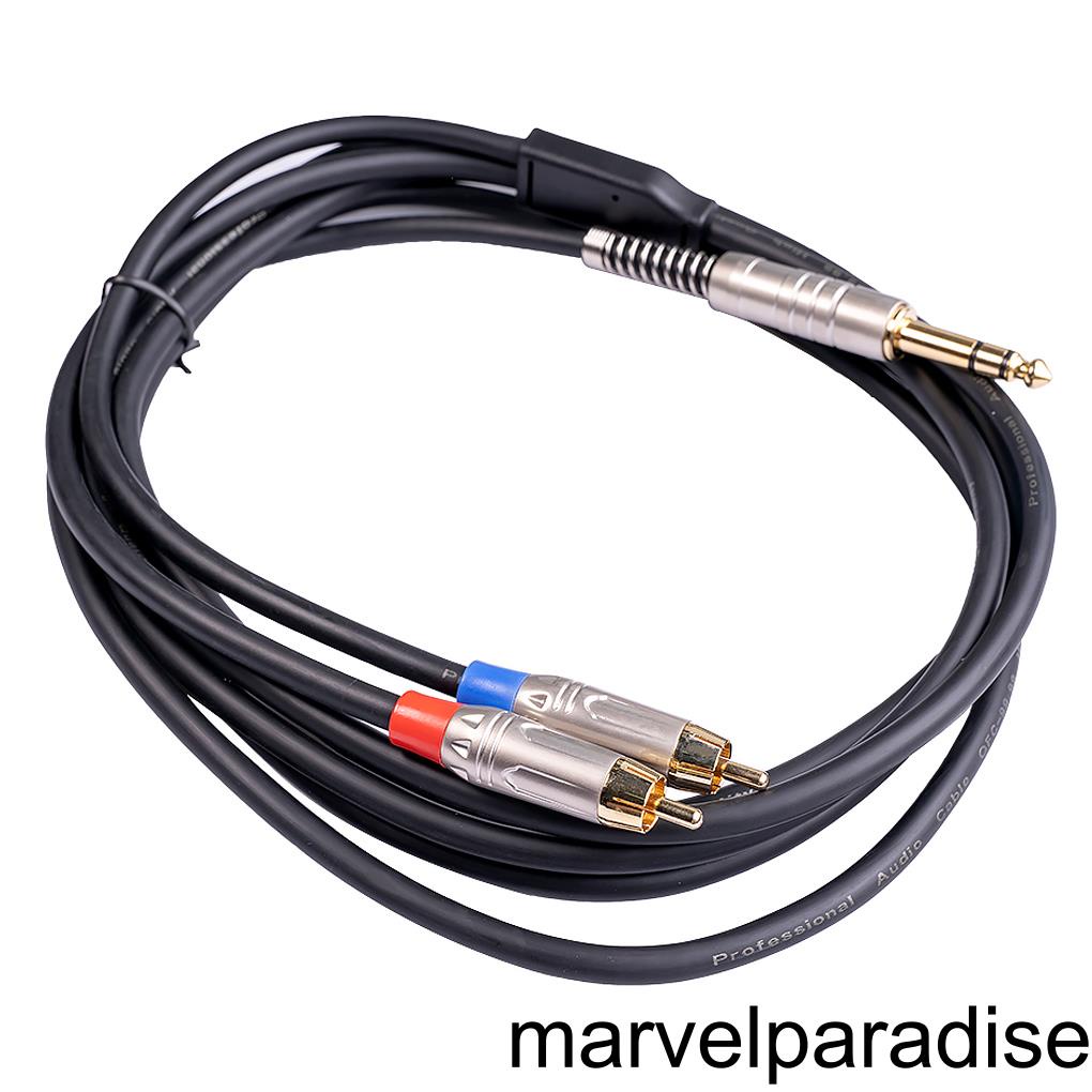 [Mapde] 6.35mm TRS Male to Dual RCA Audio Cable Adapter Theater System Studio Mixer Connector