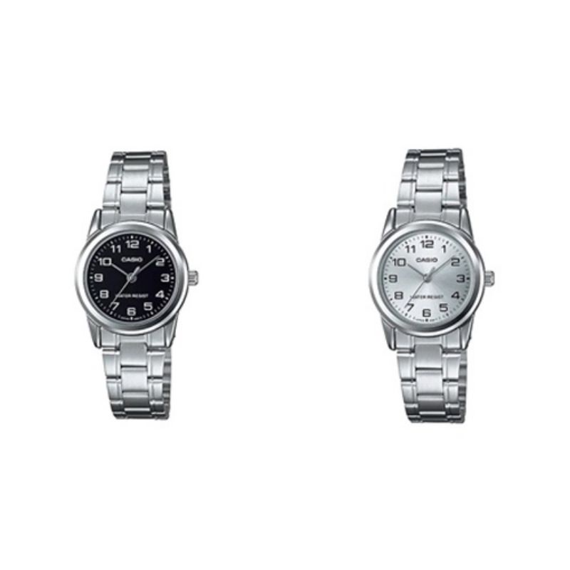 Casio นาฬิกาข้อมือผู้หญิง สายสแตนเลส  รุ่นLTP-V001D-1B,LTP-V001D-7B