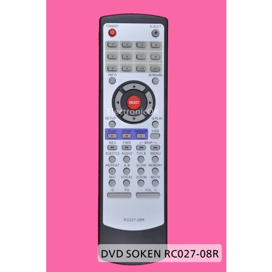 รีโมท DVD SOKEN RC027-08R  #687