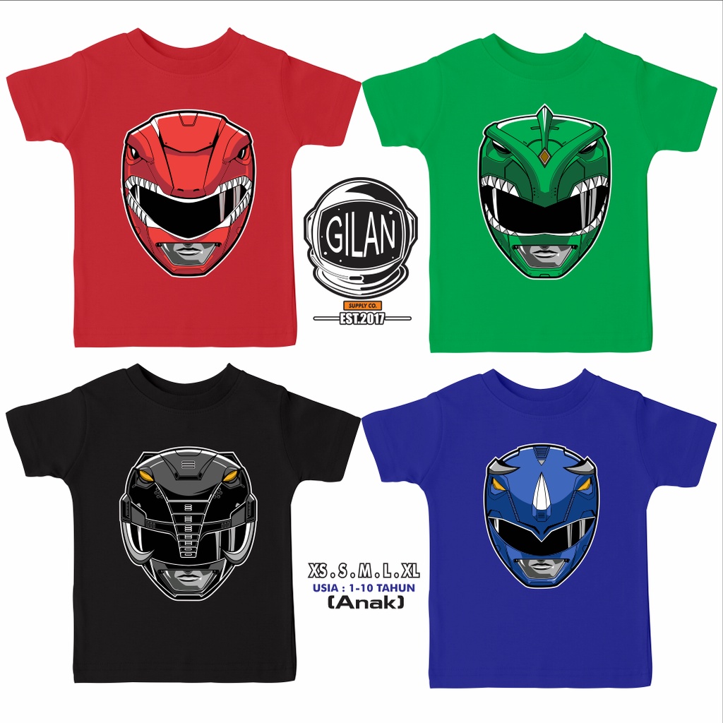 เสื้อยืด ลายการ์ตูนอนิเมะ ZYURANGER MIGHTY MORPHIN POWER RANGERS สําหรับเด็ก