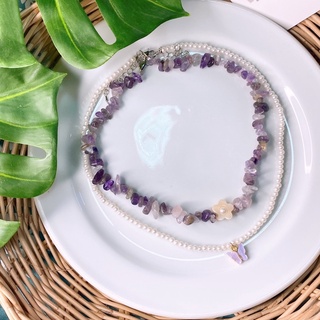 สร้อยหินธรรมชาติ สร้อยผีเสื้อ งานhandmade