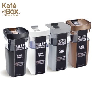 Kafe’ in the Box แก้วน้ำแบบยกดื่ม ขนาด 12oz./ 355ml. ฝาสไลด์ตกไม่แตก ใส่ได้ทั้งร้อนเย็น กระติกน้ำผู้ใหญ่ ปลอดภัย