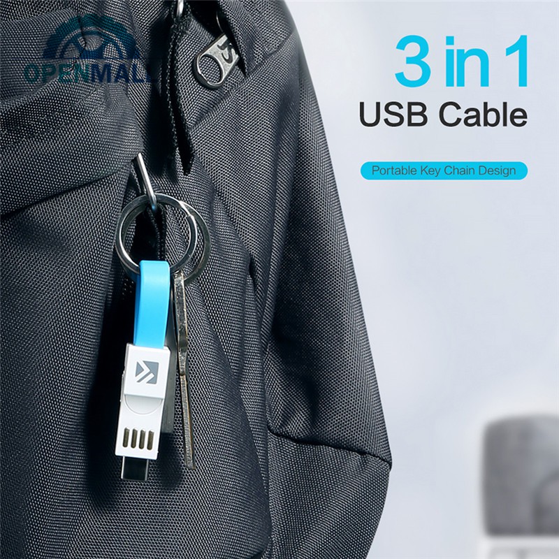 OM พวงกุญแจสายชาร์จ USB Type-C Data Sync Micro Charging