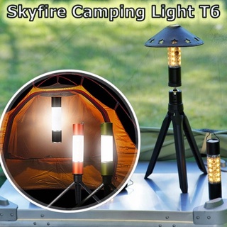 Skyfire ไฟฉาย LED T6 2600mAh ชาร์จ USB อเนกประสงค์ สําหรับตั้งแคมป์กลางแจ้ง