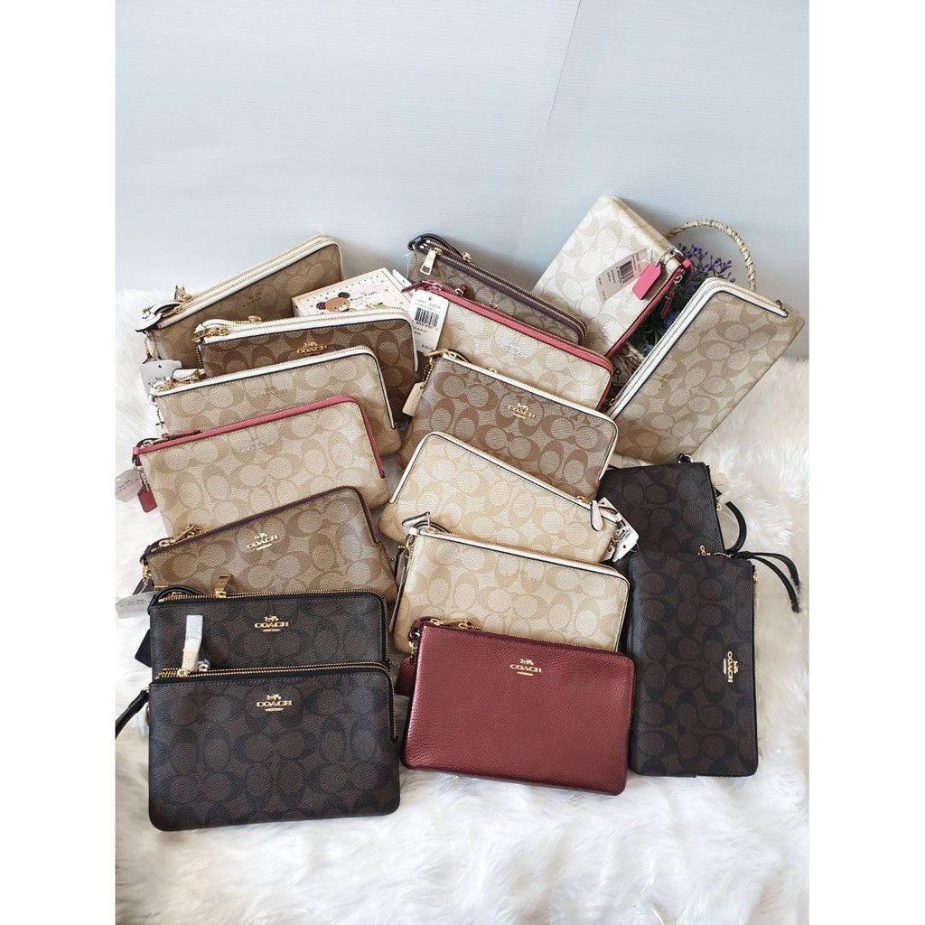 กระเป๋าคล้องมือ COACH 2 ซิป Size L