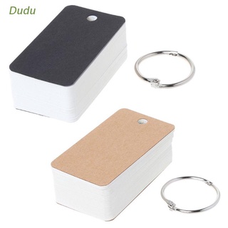 Dudu Simple DIY Index Cardboard Cover Blank Paper Card Memo Pad Bookmark Binder Rings