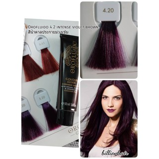 Orofluido color 50ml + developer creme oil 100ml  #4.20 Intense violet brown