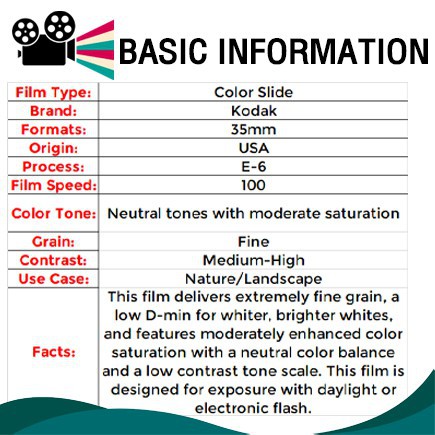 ฟิล์มสไลด์ Kodak EKTACHROME E100 Color Slide Film [135-35mm-36EXP.] หมดอายุปี 06/2021