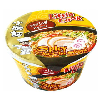 ลิตเติ้ลกุ๊ก บะหมี่กึ่งสำเร็จรูป รสสไปซี่หมูโชยุ 60กรัม/Little Chef Instant Noodles Spicy Pork Shoyu flavor 60 grams