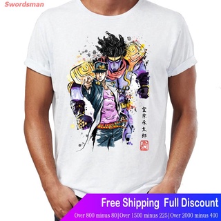 เสื้อยืดสีดำอินเทรนด์เสื้อยืดลำลอง เสื้อยืดพิมพ์ลายสไตล์คลาสสิก JoJo  S Bizarre Adventure JoJo Popular T-shirtsS M L