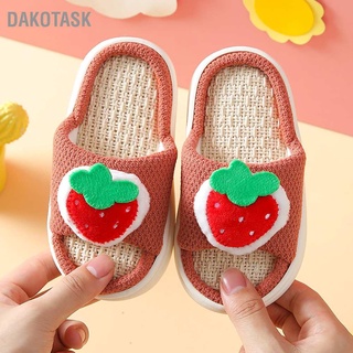 DAKOTASK Indoor PVC Linen Kids Slippers Household Non Slip Children with Cute Pattern #3