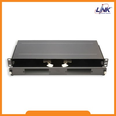 Link UF-2010 Fiber Optic Distribution Unit (FDU) 6-24F (2 Snap-In) Rack Mount Slide, 1U Depth 19 cm.