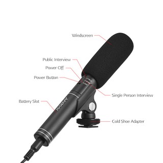 Andoer อุปกรณ์ไมโครโฟนสัมภาษณ์ Omni-directional Cardioid Pick-up