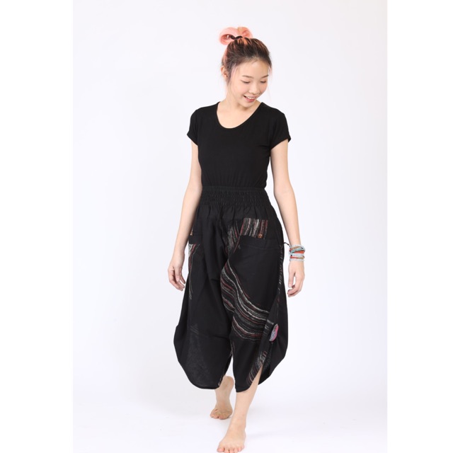 Samurai pants (elastic waist) กางเกงซามูเอวยางยืด
