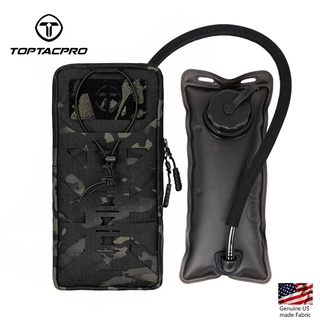 Toptacpro กระเป๋าไฮเดรชั่นยุทธวิธี พร้อมกระเป๋าน้ําด้านใน 1 ลิตร MOLLE Hydration Pouch 8504 Military Multicam สีดํา