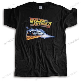 ROUND คอลูกเรือเสื้อยืดคอกลม แขนสั้น ผ้าฝ้าย พิมพ์ลายภาพยนตร์ Back To The Future สไตล์คลาสสิก สําหรับผู้หญิง-4XL