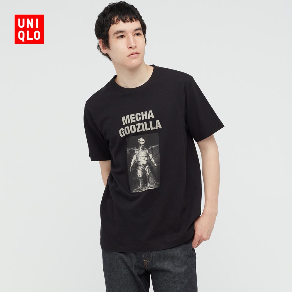 Uniqlo เสื้อยืดแขนสั้น พิมพ์ลาย Godzilla สําหรับผู้ชาย และผู้หญิง (UT) 435430 Uniqlo