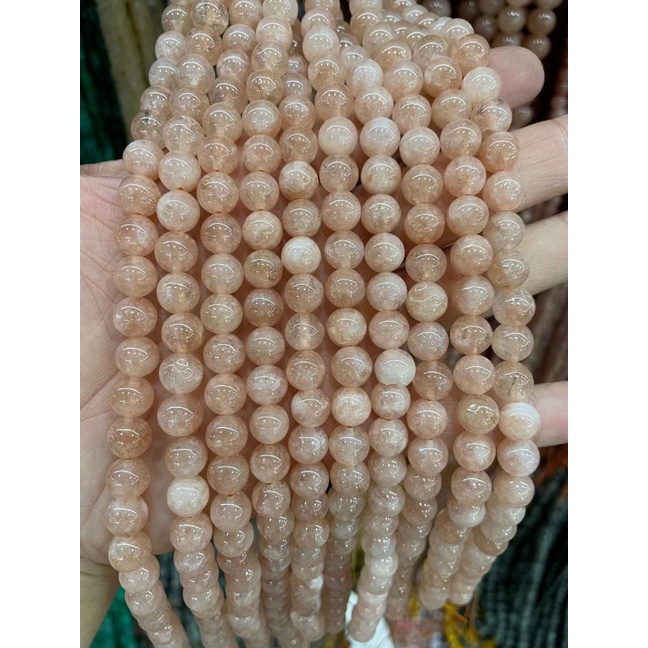 ลูกปัดหินธรรมชาติสําหรับทําเครื่องประดับสร้อยคอสร้อยข้อมือ 15 นิ้ว 6/8/10 มม. - รูปที่ 2