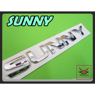 NISSAN SUNNY LOGO EMBLEM "CHROME" STICKER size 18x2.5 cm (5 PCS.) // โลโก้ สติ๊กเกอร์ ข้อความ SUNNY สีโครเมี่ยม แยกชิ้น