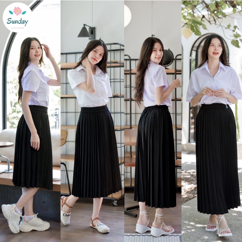 🌈🍍กระโปรงพลีทยาว พลีทยาว30-40 จีบเล็ก-จีบใหญ่-จึบทวิท กระโปรงนักศึกษาพลีท ฟรีไซส์ ราคาสุดคุ้มแน่นอนร