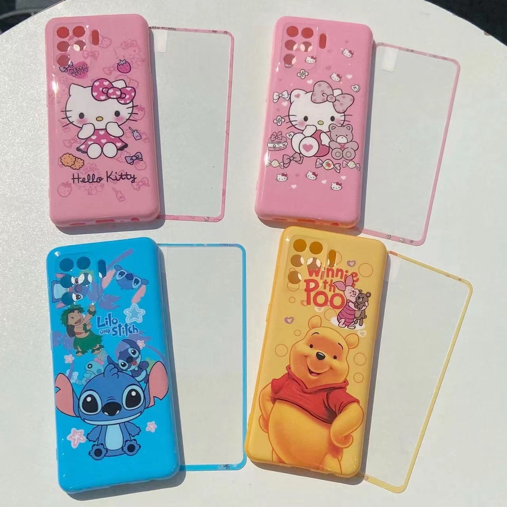 เคส+ฟิล์มกระจก เคสซิลิโคนสำหรับรุ่นประกบหน้าหลังลายเดี่ยวกันกับเคส(สิ้นพร้อมส่ง)สำหรับรุ่นของOPPO Reno6 5G-A54 4G-A94 4G