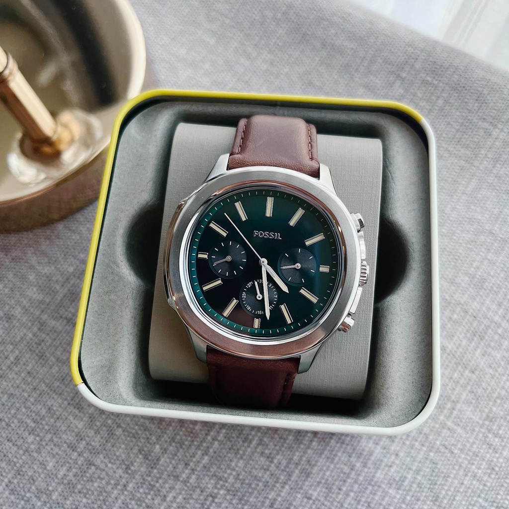 🎀 (สด-ผ่อน) นาฬิกา สายหนัง สีน้ำตาล BQ2627 FOSSIL Windfield Multifunction Brown Leather Watch  กล่องแบรนด์