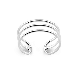 Silver thai 925 Sterling Silver Triple Band Toe Ring แหวนนิ้วเท้าสามเส้นแบบเรียบเงินแท้ 925