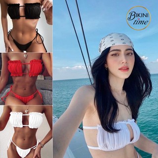 🏖BikiniTime (S,M,L) SB164 ชุดว่ายน้ำทูพีซ ใหม่ดาวิกา มี3สี ชุดว่ายน้ำสายฝอ ชุดว่ายน้ำแซ่บ บิกินี่สองชิ้น ชุดเที่ยวทะเล