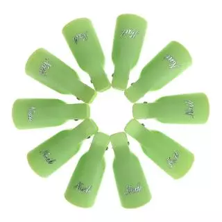 Monja ชุดคลิปหนีบเล็บ สําหรับล้างสีน้ำยาทาเล็บ 10 ชิ้น nail uv gel polish soak off removal clips