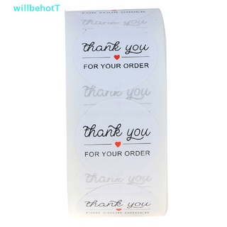 [WillbehotT] สติกเกอร์ฉลาก ลาย THANK YOU FOR YOUR ORDER สําหรับติดตกแต่งสมุดภาพ 500 ชิ้น