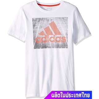 Adidasเสื้อยืดลำลอง Adidas Boys Short Sleeve Graphic Tee Shirt AdidasShort sleeve T-shirts