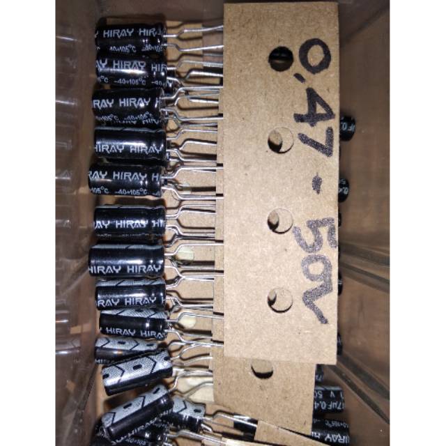 อุปกรณ์เชื่อมต่อ Elco 0,47 UF / 50V