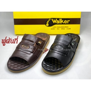 WALKER รุ่น M2157 รองเท้าแตะวอคเกอร์ รองเท้าหนังแท้ สีดำ สีน้ำตาล ของแท้!!